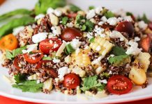 Quinoa & feta salad with vegetables